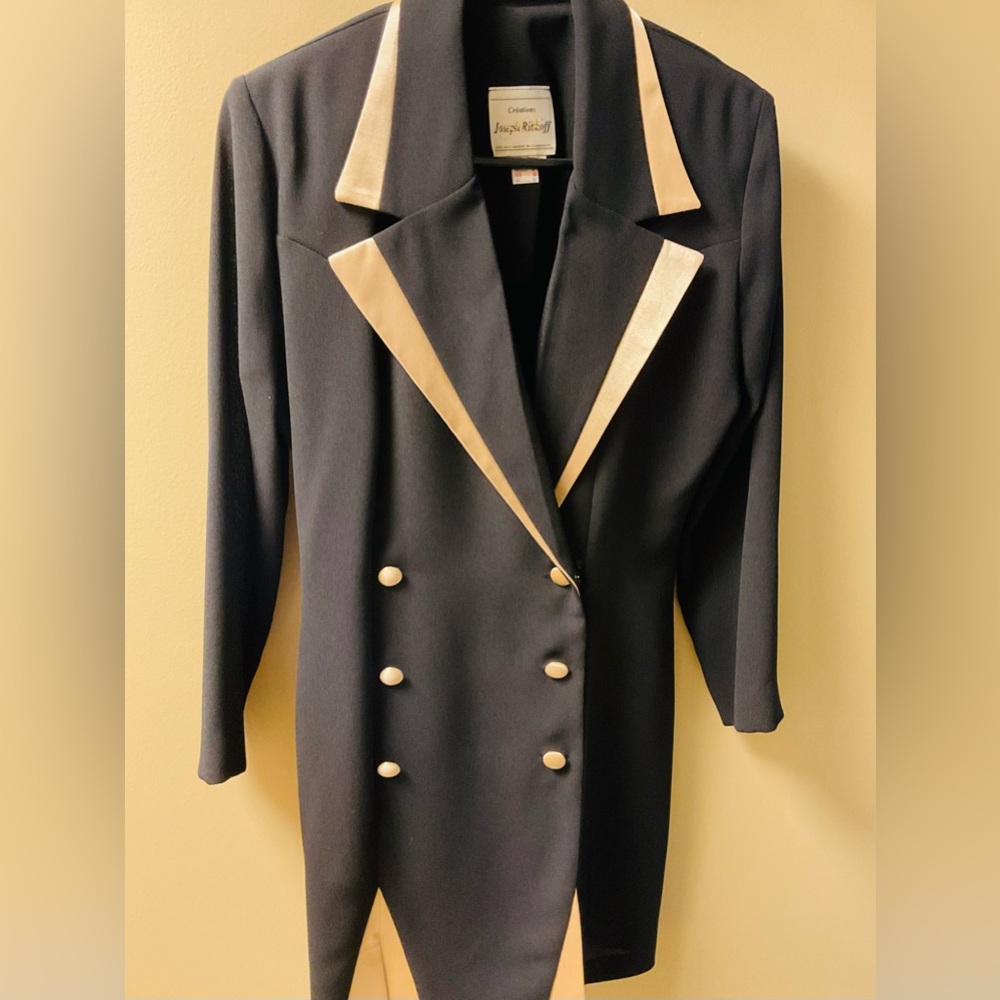 Joseph Ribkoff Black and Gold Double-Breasted Skort/Romper